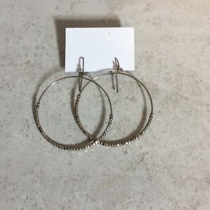 Silver round beaded drop earrings